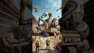 So scared 😱 Found a python wrapped tightly around my excavator youtubeshorts shorts animals [upl. by Rramo]