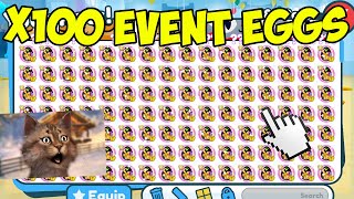 I Opened 100 EVENT EGGS In Pet Simulator X [upl. by Harilda252]