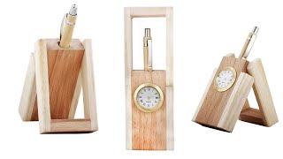 DIY  table top clock making  wooden clock [upl. by Nowd]