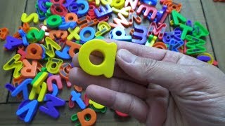 Learning ABC Letter Alphabets bucket full of fridge letters for kids [upl. by Ardyth]