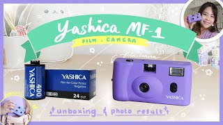 How to use YASHICA MF1 FILM CAMERA 📸  Unboxing  Photo Results  REVIEW ✨ [upl. by Winthorpe537]