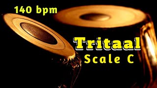 Tritaal  140 bpm  Scale C  With Tanpura Pa Sa  HD Quality Sound  Tabla Sound [upl. by Arreic]