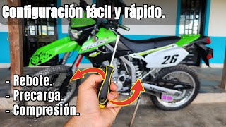 Como configurar las suspensiones de una moto Kawasaki KLX 250 [upl. by Prendergast]