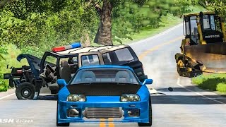 EPIC POLICE CHASES 9  BeamNG Drive Crashes [upl. by Cohn]