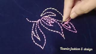 Amazing Hand Embroidery Flower Kurti Design।। Cute flower design।। Back stitch flower design।। Art [upl. by Macri626]