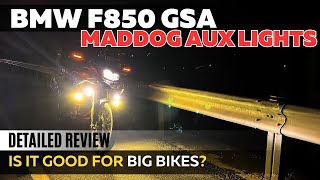 Maddog Alpha Aux Lights on BMW F850 GSA BIG Bike Upgrade [upl. by Ramon]