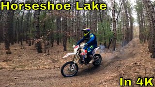 Best Dirt Bike Trails in Michigan  Horseshoe Lake Motorcycle Trail  Michigan Single Track 4K [upl. by Bryon]