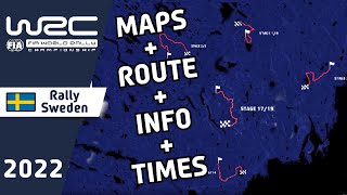 WRC Rally Sweden 2022  Maps  Route  Stage Info  Times [upl. by Oinafipe408]