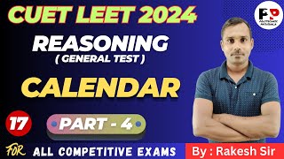 17 Reasoning  Calendar Part4  General Test  CUET LEET 2024 PolytechnicPathshala ​ [upl. by Benedic]