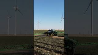 Defoliating Dry Land Cotton On The Farm With John Deere 412r farming shorts tractor [upl. by Eelik]