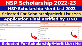 NSP Scholarship Merit List 202223  NSP Merit List 202223 Date  NSP Status Change  Check Now [upl. by Fanny47]