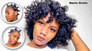 Bantu knots on natural hair  DETAILED HOW TO [upl. by Swisher]