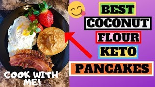 Coconut Flour Keto Pancakes Dairy Free I Lazy Keto Breakfast 😋 [upl. by Nesyla]