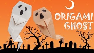 Easy Origami Ghost  Origami Halloween  Origami Easy [upl. by Enimzzaj]