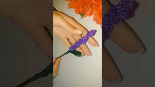 crochet lavender flower bouquet crochet crochetforbeginners knitted [upl. by Eelimaj]