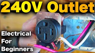 How To Install A 240V Outlet In Garage  EV Car Charger Welder And Electric Range Hubbell 14 50 [upl. by Wilde]