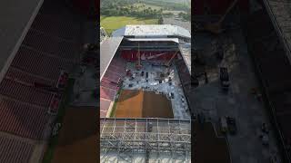 Anfield Road Expansion old roof now completely removed djimini3pro anfieldstadium anfieldroad [upl. by Stanfield142]