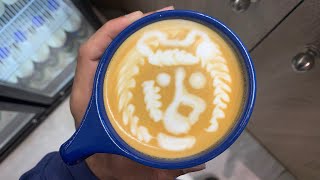 Speciality Coffee Training  Barista art skills  Coffee Latte Art Tutorial Coffee art Lion [upl. by Newel]