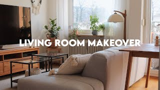 Cozy Living Room Makeover  diy rentalfriendly board and batten [upl. by Brentt]