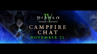 Diablo IV  21 PTR Campfire Chat  November 2024 [upl. by Tyoh]