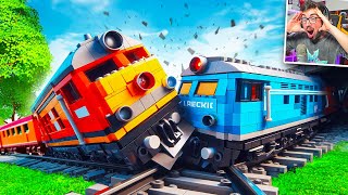 ACCIDENTES FRONTALES DE TRENES 💥  Brick Rigs LEGO [upl. by Coletta]