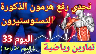 تحدي رفع هرمون الذكورة تستوستيرون 100100 بهاته التمارين اليوم الثالت و الثلاثون اليوم 34 راحة [upl. by Constantin]