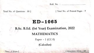 MGSU Bsc Bed 1st year math paper 1 Calculus 2022 [upl. by Dorehs649]