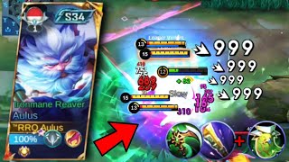 AULUS TUTORIAL BEST BUILD AND EMBLEM 2024 unlimited true damage  Mobile Legends [upl. by Atsylak]