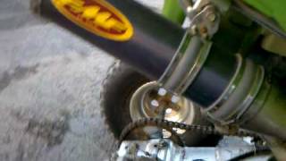 04 kfx 400 full FMF exhaust w powerbomb header [upl. by Derreg545]