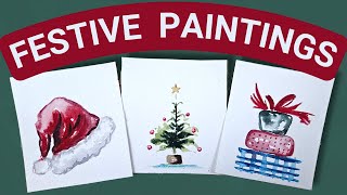 Holiday Paintings YOU HAVE TO TRY  Easy Christmas Card Art [upl. by Seuguh5]