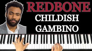 Redbone Childish Gambino Piano Tutorial Shorts [upl. by Arvid]