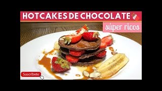 HotcakesPanCakes SIN HARINA de avena y cacao Muy FÁCILES  Cocina de Addy [upl. by Suidaht734]