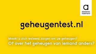 Geheugentest Alzheimer Nederland [upl. by Auqeenwahs]