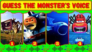 Guess Monster Voice 💥 MegaHorn Thomas Spider The Bloop McQueen Eater Coffin Dance [upl. by Halac]