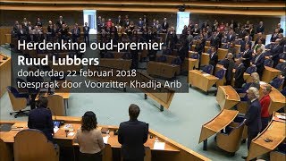 Tweede Kamer herdenkt oudpremier Ruud Lubbers [upl. by Kaine]