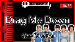 Drag Me Down LOWER 3  One Direction  Piano Karaoke Instrumental [upl. by Oznerol]