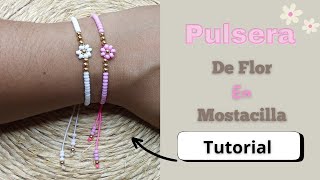 Te Enseño a Realizar esta Delicada Pulsera de Flor en Mostacilla Tutorial DIY [upl. by Addiel764]