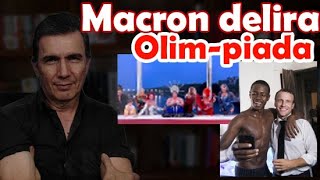 Olimpíadas Macron delira na França  A Mesa da Ceia das Olimpíadas [upl. by Yelyr838]