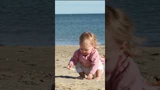 Cute Baby Girl Playing On The Beach cute babygirl beach [upl. by Uttasta]