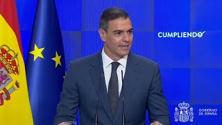 En directo el presidente del Gobierno Pedro Sánchez hace balance del curso político [upl. by Brunn]