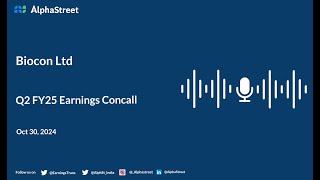 Biocon Ltd Q2 FY202425 Earnings Conference Call [upl. by Assetal]