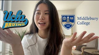 College Decision Middlebury vs UCLA  Pros and Cons  kojently [upl. by Linetta]