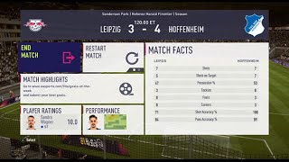 FIFA 18  Leipzig 3 vs Hoffenheim 4 At The Sanderson Park  Referee Harrald Fimmler [upl. by Esiuqram]