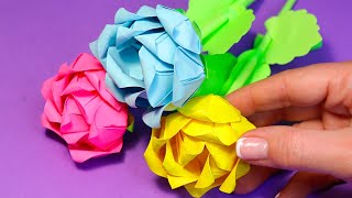 КРАСИВЫЙ ЦВЕТОК ИЗ БУМАГИ DIY Easy beautiful paper flower [upl. by Najib]