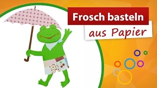 Frosch basteln aus Papier  trendmarkt24  Bastelidee und Bastelanleitung [upl. by Noillimaxam]