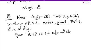 Section 34 Principal Ideal Domains PIDs have GCDs [upl. by Noslrac90]