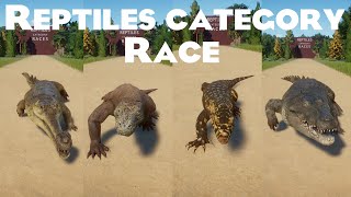 Reptiles Category Race in Planet Zoo included Komodo Dragon Nile Monitor Aldabra Tortoise end etc [upl. by Amber]