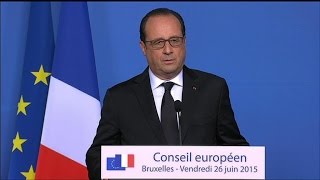 Isère quotLattaque est de nature terroristequot affirme Hollande [upl. by Enelym]