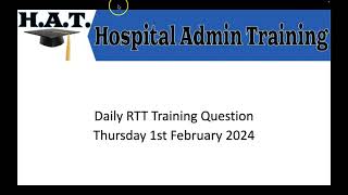 Daily RTT Training Question 01022024 [upl. by Iey210]