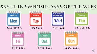 Words in Swedish days of the week months seasonsOrd på svenska dagar månader årstider [upl. by Manaker965]